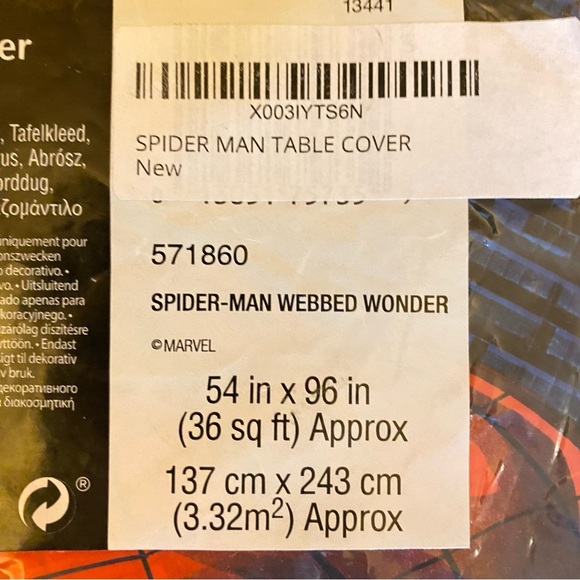 Spider-Man Webbed Wonder Tablecover - 54in c 96in (36 sq ft) - New - Picture 5 of 6